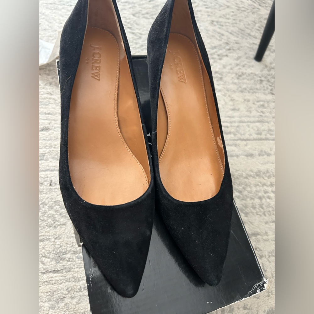 J. Crew Black Suede Kitten Heels